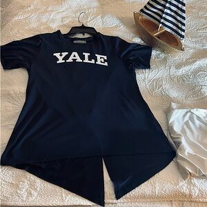 YALE navy blue and white…open split back❤️